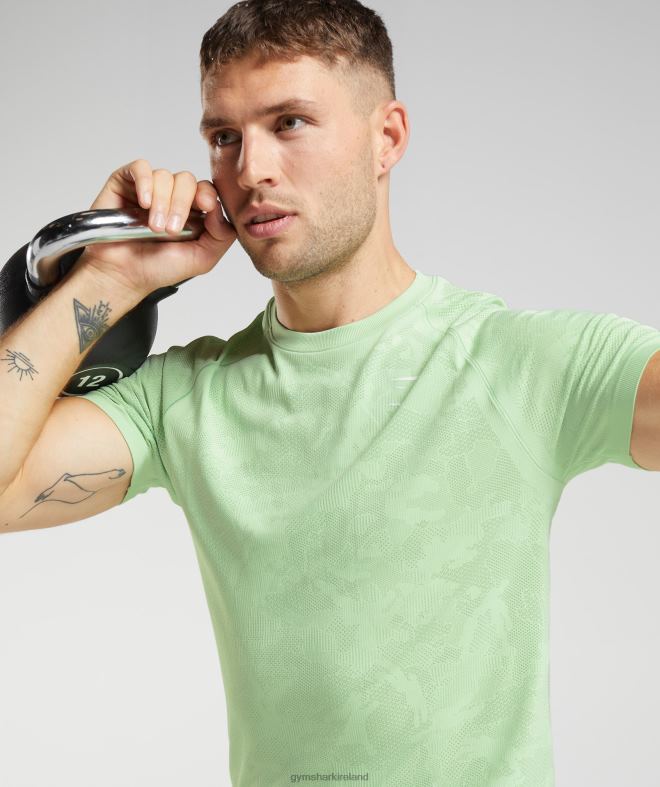 Men Geo Seamless T-Shirt 8004D609 Gymshark Aloe Green/Tea Green