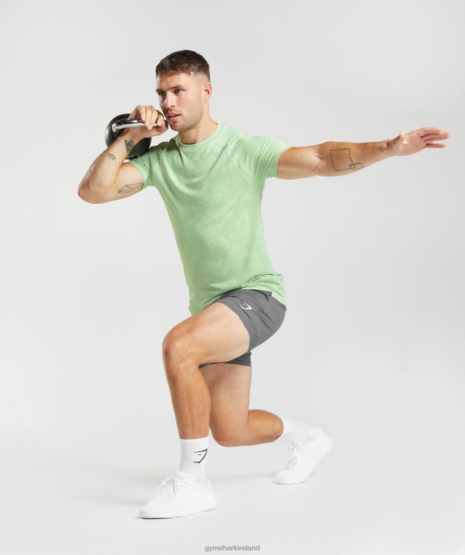 Men Geo Seamless T-Shirt 8004D609 Gymshark Aloe Green/Tea Green