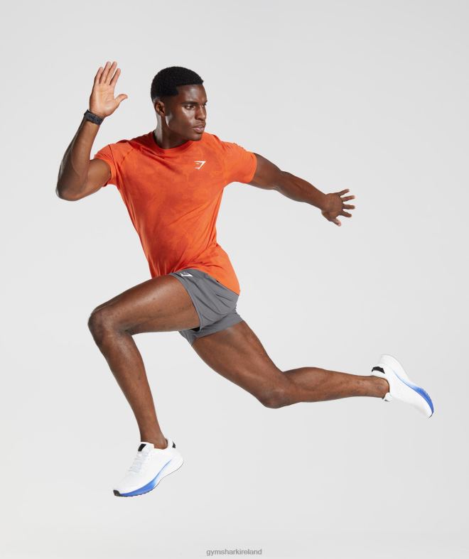 Men Geo Seamless T-Shirt 8004D616 Gymshark Pepper Red/Salsa Red