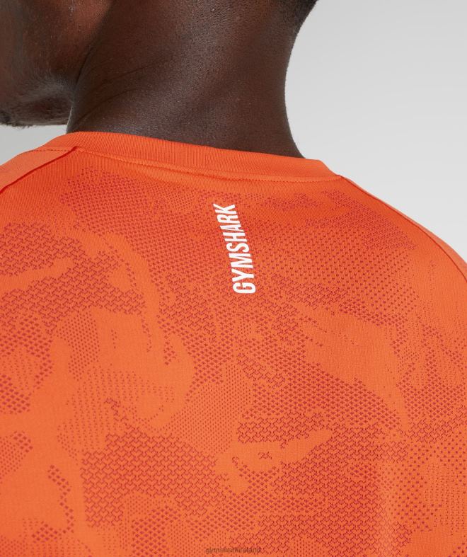 Men Geo Seamless T-Shirt 8004D616 Gymshark Pepper Red/Salsa Red