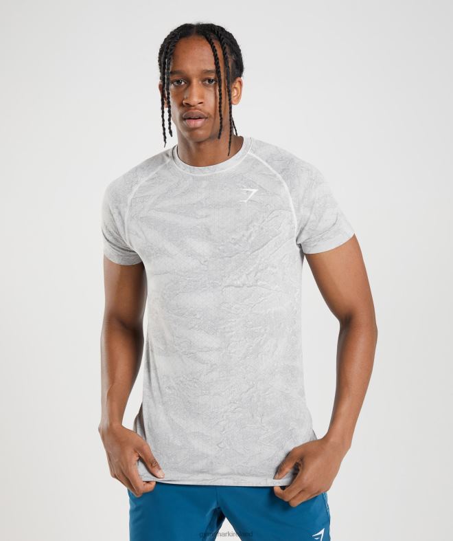 Men Geo Seamless T-Shirt 8004D618 Gymshark Off White/Light Grey