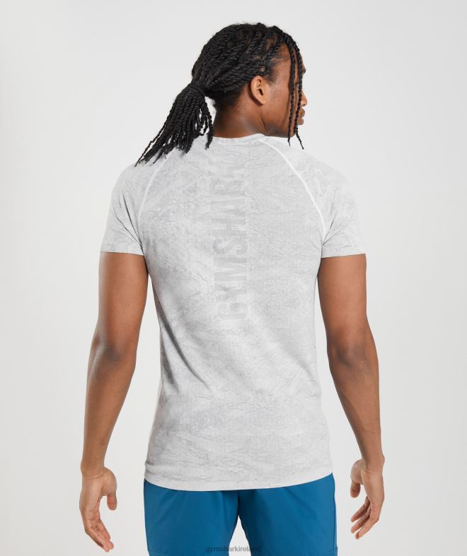 Men Geo Seamless T-Shirt 8004D618 Gymshark Off White/Light Grey