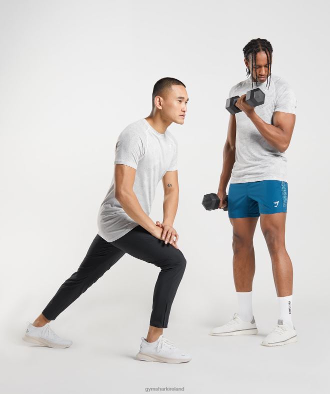 Men Geo Seamless T-Shirt 8004D618 Gymshark Off White/Light Grey