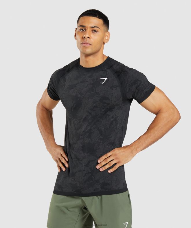 Men Geo Seamless T-Shirt 8004D635 Gymshark Black/Charcoal Grey