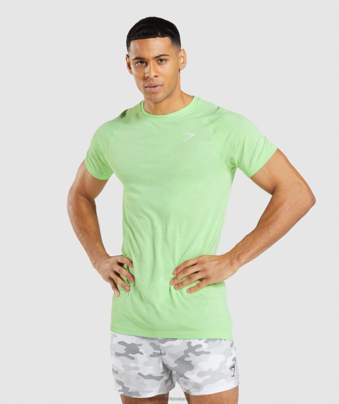 Men Geo Seamless T-Shirt 8004D650 Gymshark Bali Green/White