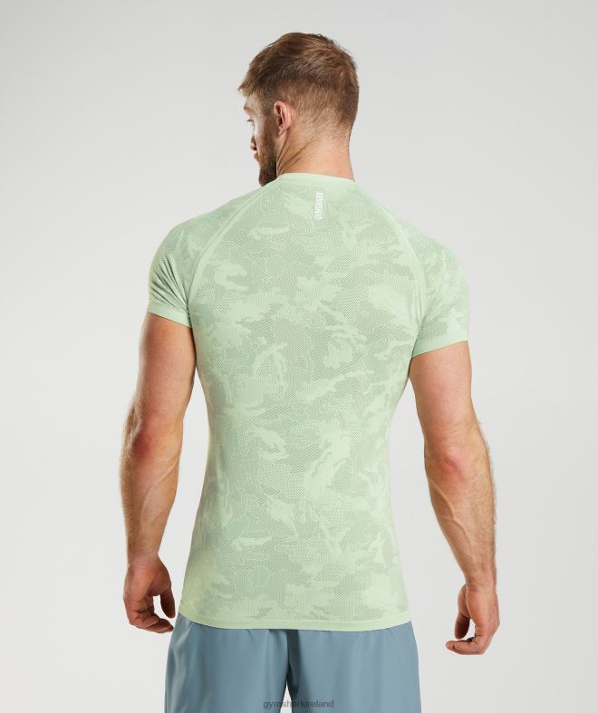 Men Geo Seamless T-Shirt 8004D657 Gymshark Flora Green/Willow Green