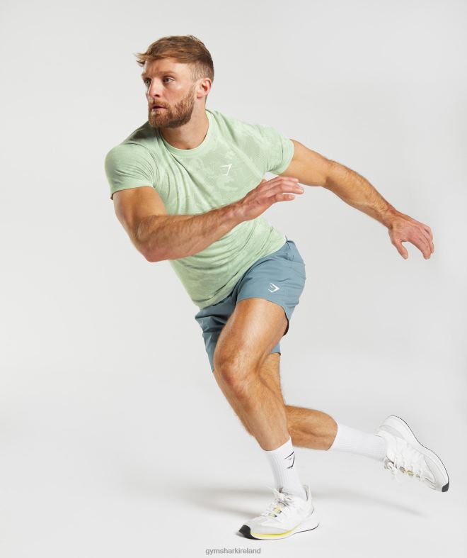 Men Geo Seamless T-Shirt 8004D657 Gymshark Flora Green/Willow Green