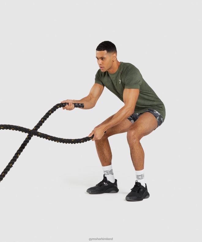 Men Geo Seamless T-Shirt 8004D658 Gymshark Core Olive/Black