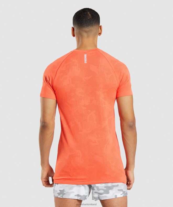 Men Geo Seamless T-Shirt 8004D668 Gymshark Papaya Orange/Spicy Orange