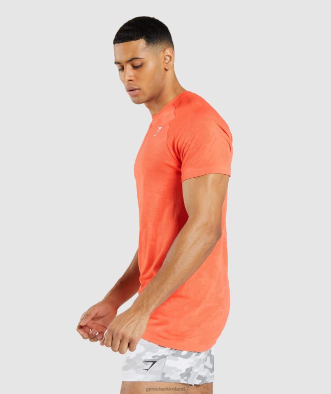 Men Geo Seamless T-Shirt 8004D668 Gymshark Papaya Orange/Spicy Orange