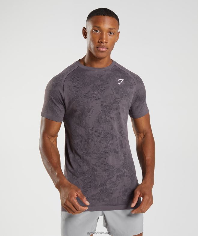 Men Geo Seamless T-Shirt 8004D716 Gymshark Musk Lilac/Black