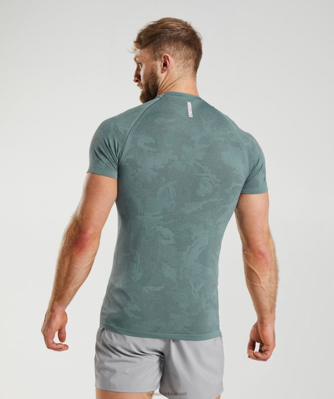 Men Geo Seamless T-Shirt 8004D737 Gymshark Thunder Blue/Cosmic Grey