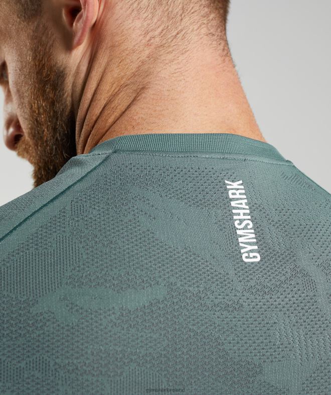 Men Geo Seamless T-Shirt 8004D737 Gymshark Thunder Blue/Cosmic Grey