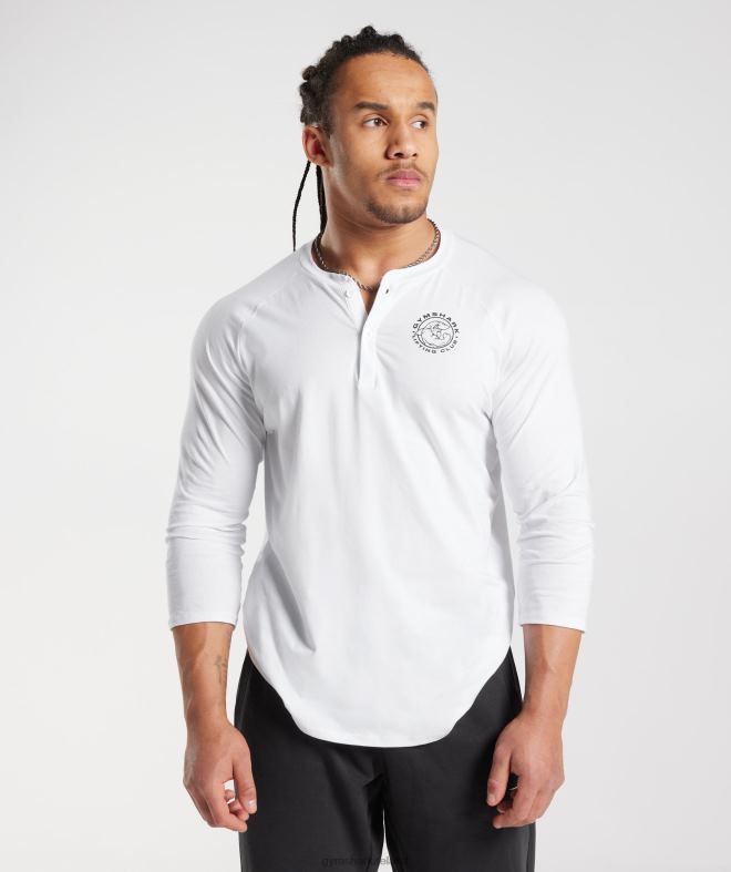 Men Legacy Henley Top 8004D655 Gymshark White