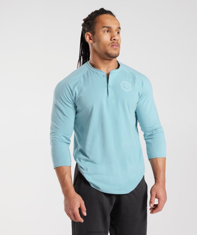 Men Legacy Henley Top 8004D749 Gymshark Iceberg Blue