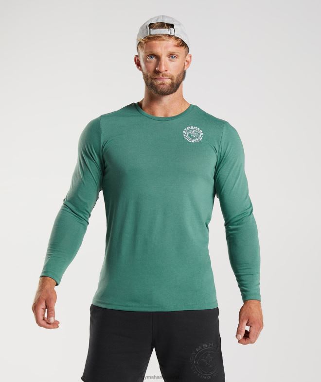 Men Legacy Long Sleeve T-Shirt 8004D643 Gymshark Hoya Green