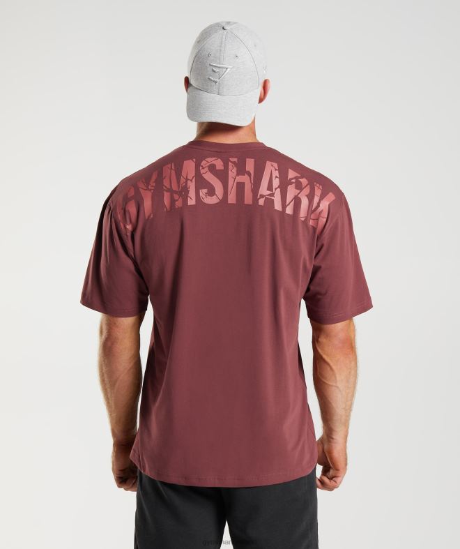 Men Power T-Shirt 8004D688 Gymshark Cherry Brown