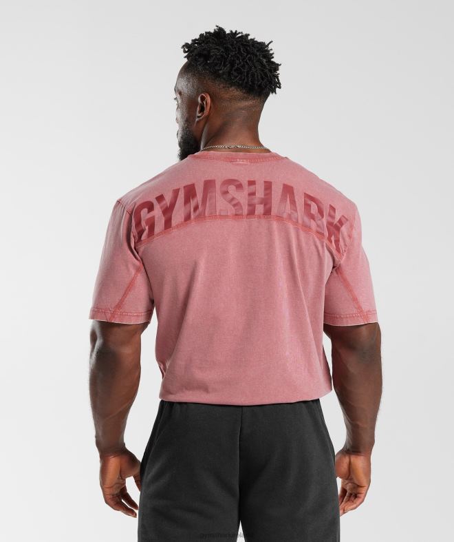 Men Power Washed T-Shirt 8004D664 Gymshark Sundried Red