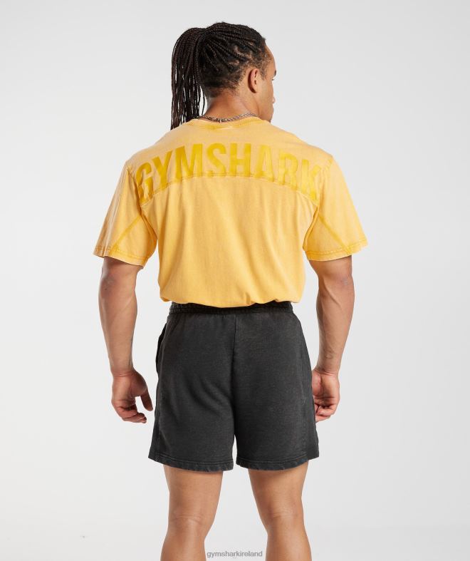Men Power Washed T-Shirt 8004D694 Gymshark Sunny Yellow
