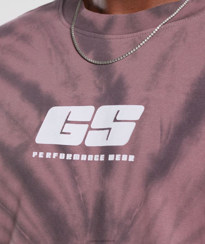 Men Rest Day Long Sleeve T-Shirt 8004D771 Gymshark Dusty Maroon/Silhouette Grey/Spiral Optic Wash