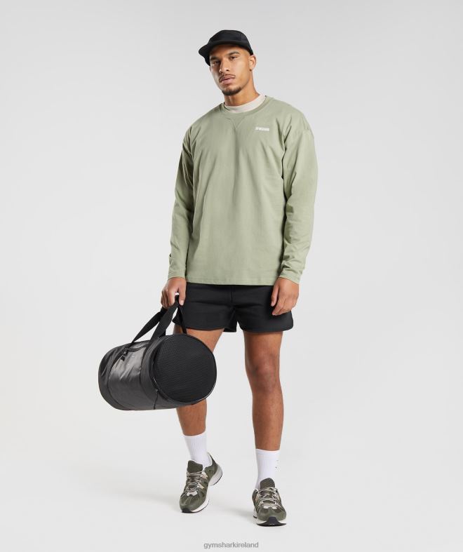 Men Rest Day Sweats Long Sleeve T-Shirt 8004D760 Gymshark Sage Green