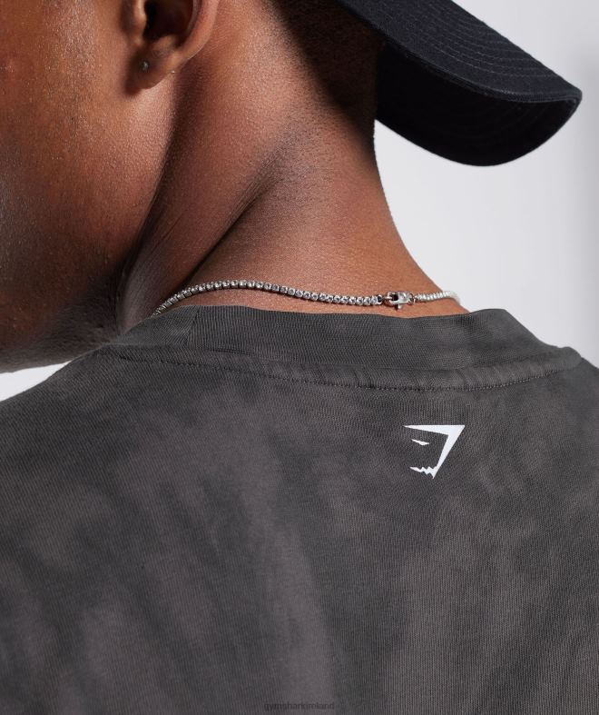 Men Rest Day T-Shirt 8004D772 Gymshark Silhouette Grey/Black/Spiral Optic Wash