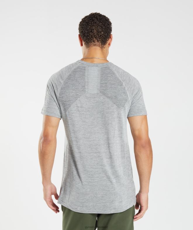Men Retake Seamless T-Shirt 8004D634 Gymshark Light Grey/Black Marl