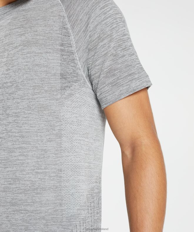 Men Retake Seamless T-Shirt 8004D634 Gymshark Light Grey/Black Marl