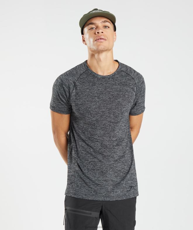 Men Retake Seamless T-Shirt 8004D636 Gymshark Black/White Marl