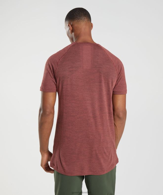 Men Retake Seamless T-Shirt 8004D673 Gymshark Rose Brown/Black Marl