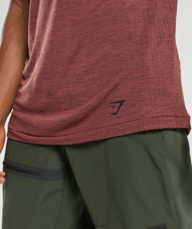 Men Retake Seamless T-Shirt 8004D673 Gymshark Rose Brown/Black Marl