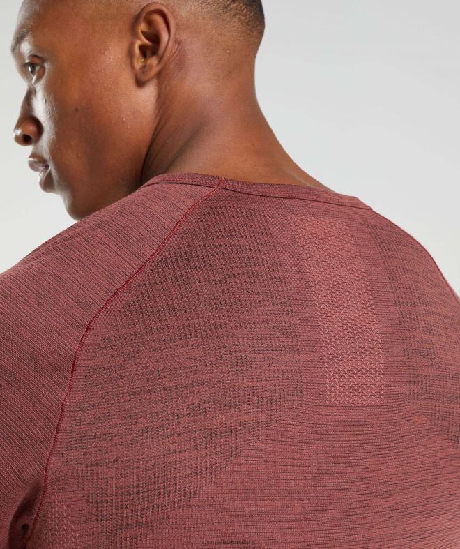 Men Retake Seamless T-Shirt 8004D673 Gymshark Rose Brown/Black Marl