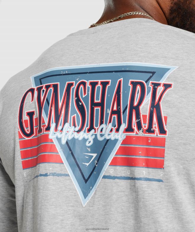 Men Retrowave Crop T-Shirt 8004D588 Gymshark Light Grey Core Marl