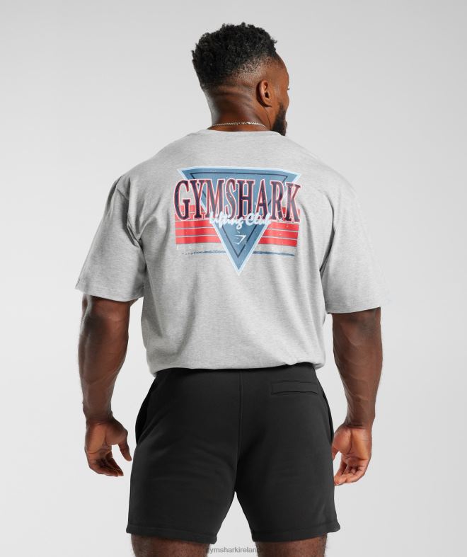 Men Retrowave Oversized T-Shirt 8004D587 Gymshark Light Grey Core Marl