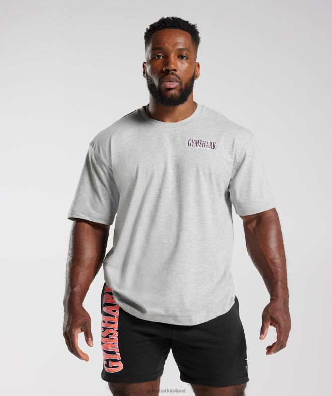 Men Retrowave Oversized T-Shirt 8004D587 Gymshark Light Grey Core Marl