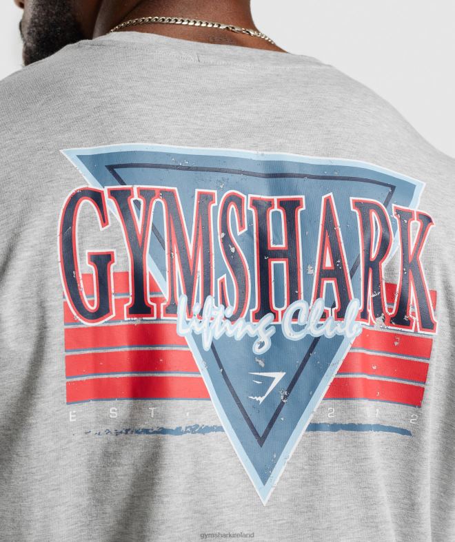 Men Retrowave Oversized T-Shirt 8004D587 Gymshark Light Grey Core Marl