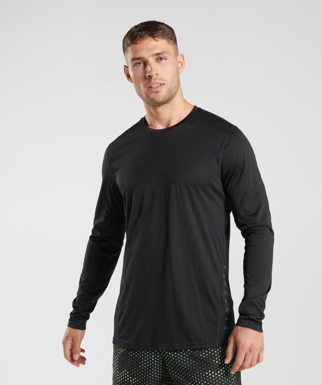 Men Sport Long Sleeve T-Shirt 8004D584 Gymshark Black/Black Marl
