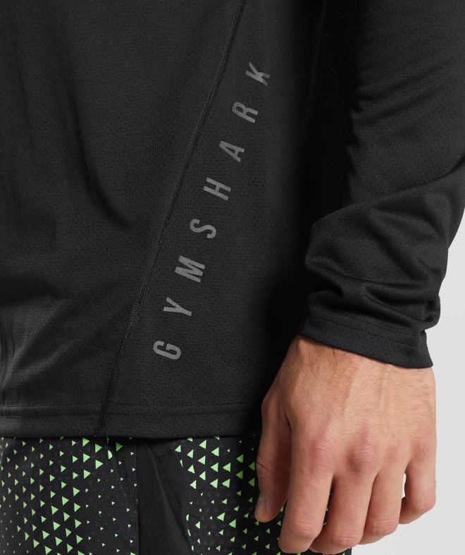 Men Sport Long Sleeve T-Shirt 8004D584 Gymshark Black/Black Marl