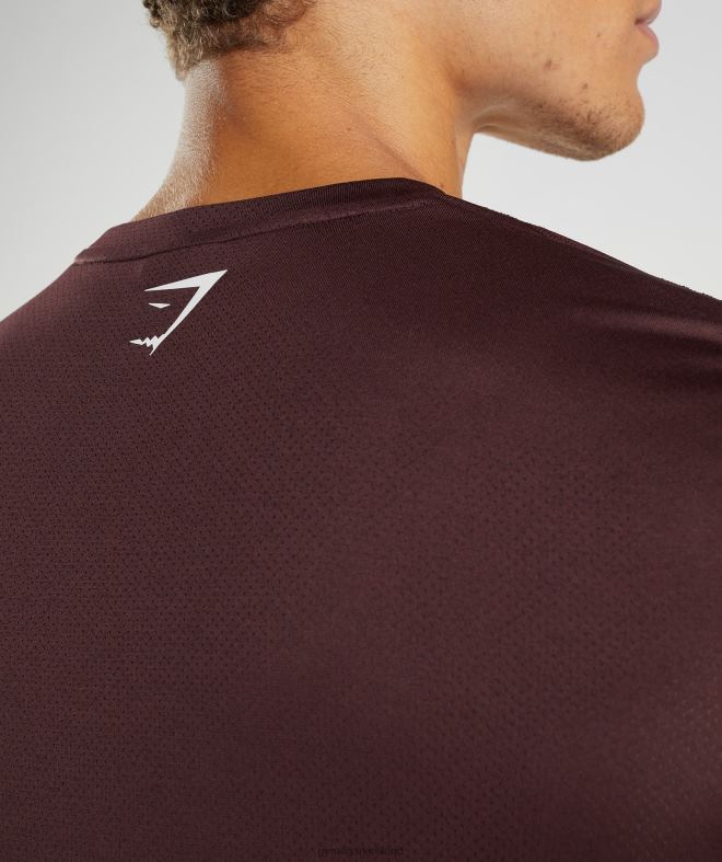 Men Sport Long Sleeve T-Shirt 8004D681 Gymshark Baked Maroon/Black Marl