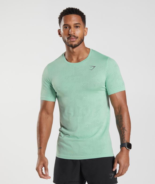 Men Sport Seamless T-Shirt 8004D715 Gymshark Pastel Green/Willow Green