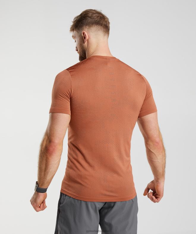Men Sport Seamless T-Shirt 8004D721 Gymshark Persimmon Red/Warm Brown