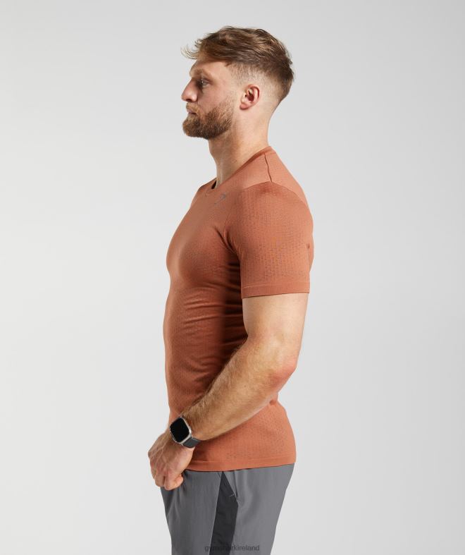 Men Sport Seamless T-Shirt 8004D721 Gymshark Persimmon Red/Warm Brown
