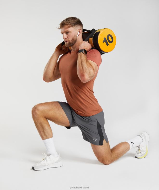 Men Sport Seamless T-Shirt 8004D721 Gymshark Persimmon Red/Warm Brown