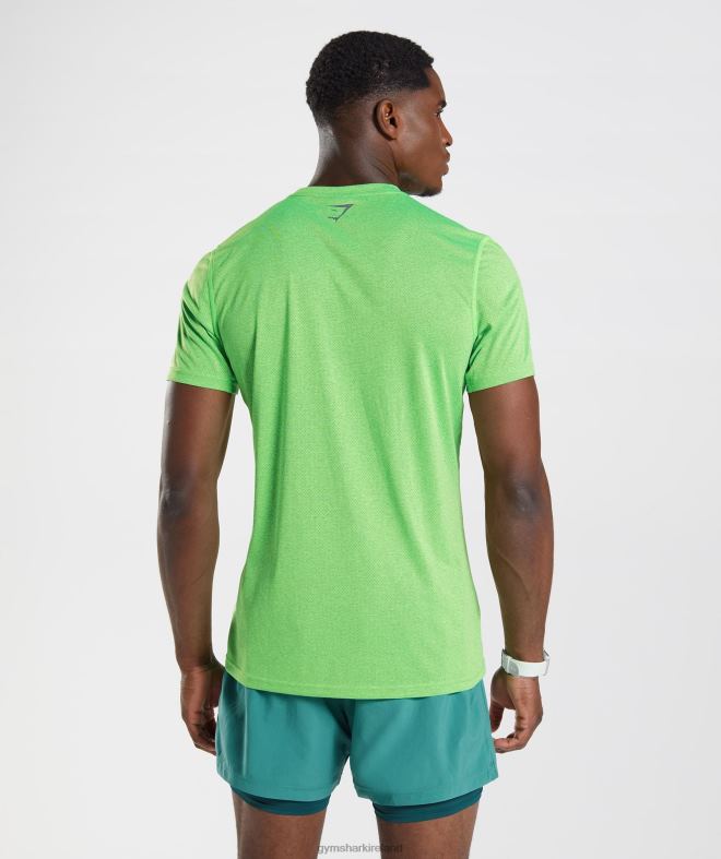 Men Sport T-Shirt 8004D704 Gymshark Fluo Lime/Black Marl