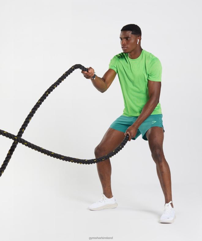 Men Sport T-Shirt 8004D704 Gymshark Fluo Lime/Black Marl