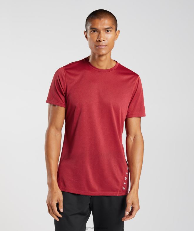 Men Sport T-Shirt 8004D725 Gymshark Salsa Red/Black Marl