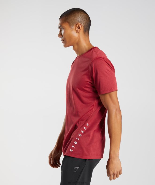 Men Sport T-Shirt 8004D725 Gymshark Salsa Red/Black Marl
