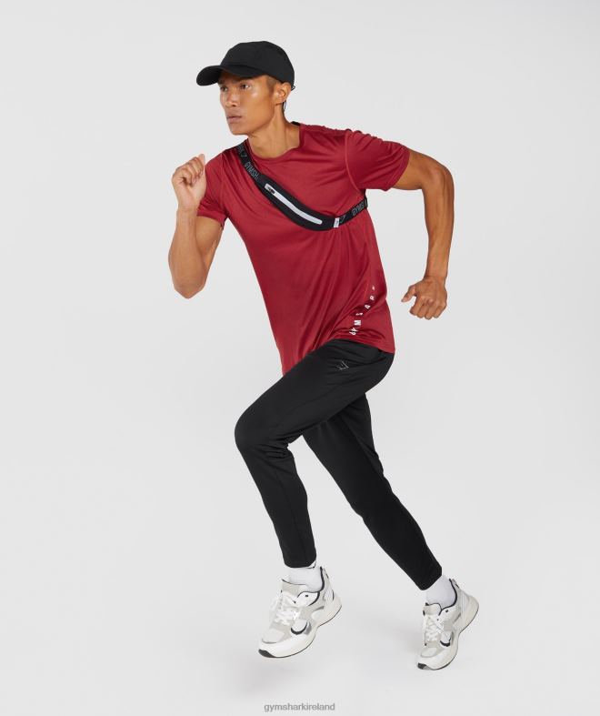 Men Sport T-Shirt 8004D725 Gymshark Salsa Red/Black Marl