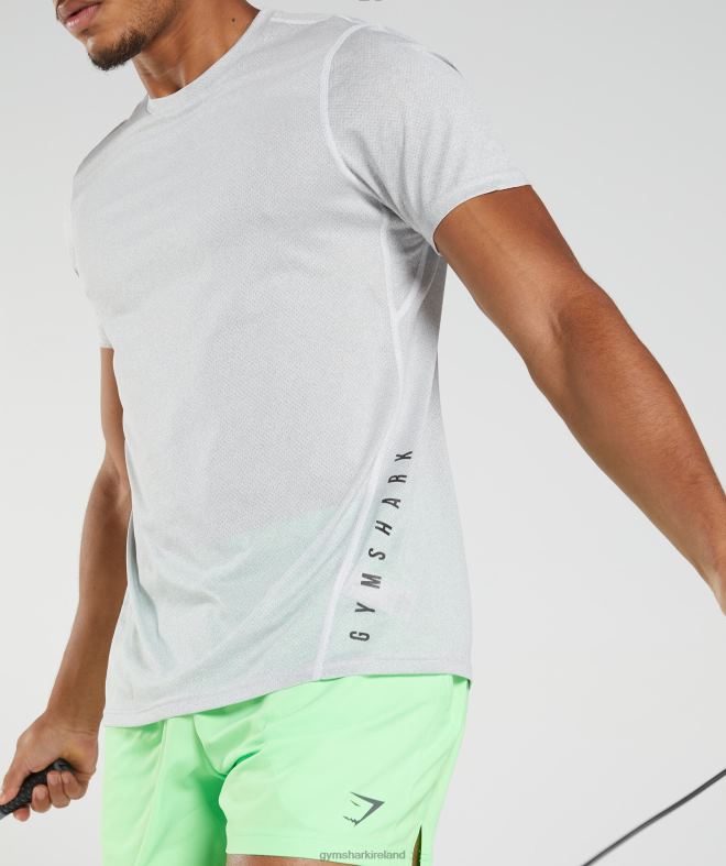 Men Sport T-Shirt 8004D756 Gymshark White/Smokey Grey Marl