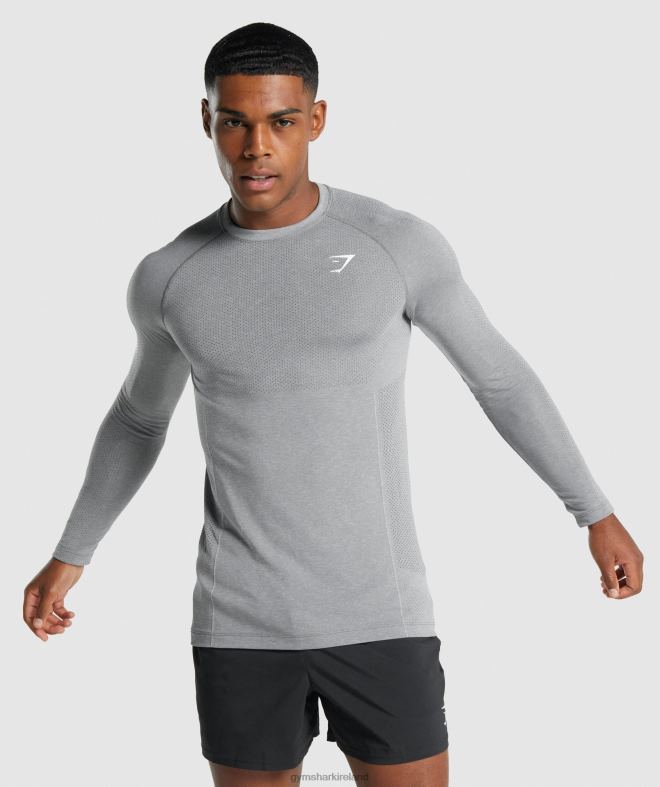 Men Vital Light Seamless Long Sleeve T-Shirt 8004D712 Gymshark Charcoal Marl